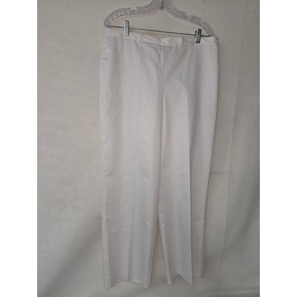 Alfred Dunner Classic Fit White Pull On Pants Barcelona 2018 Womens Size 16 NWT